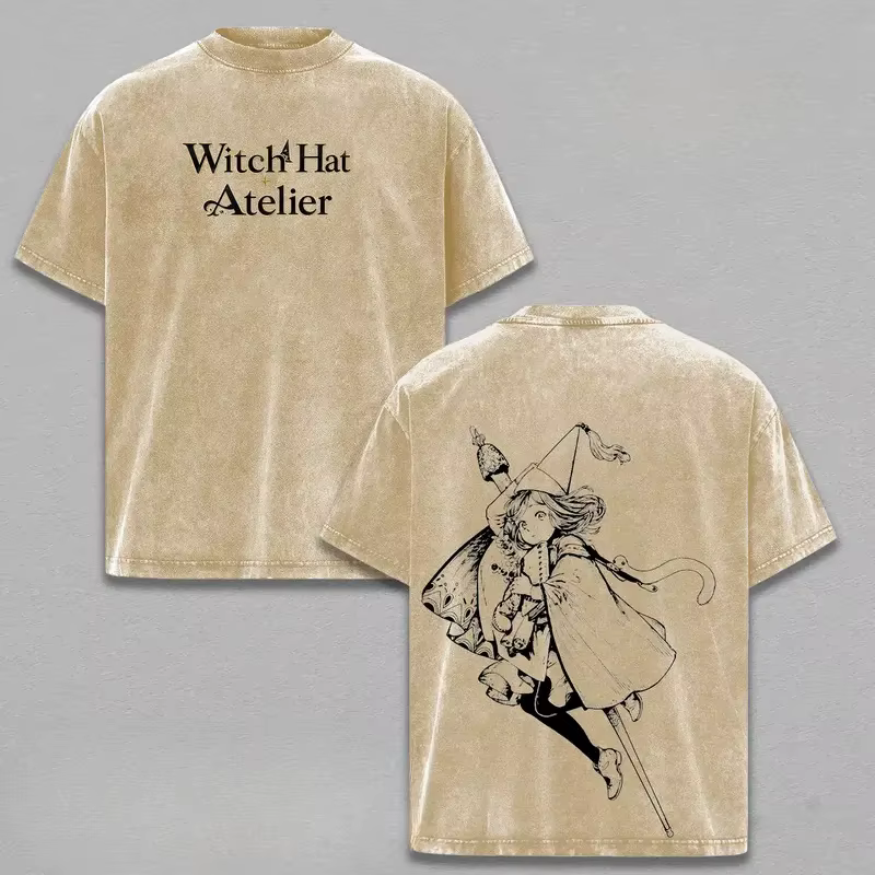 T-shirt imprimé Coco Cute Anime Witch Hat Atelier Clothing pour hommes et femmes, T-shirts rétro lav