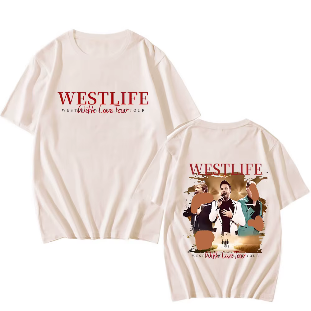 West Life-T-Shirt à Manches Courtes pour Homme, Vêtement d'Été Décontracté, Imprimé Graphique, Chant