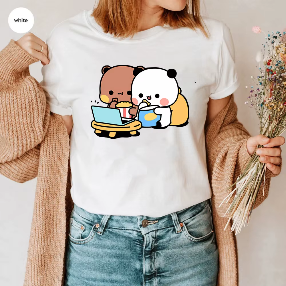 T-shirt graphique imprimé Bubu et Dudu pour femmes et hommes, chemises Harajuku Ullzang, dessin anim