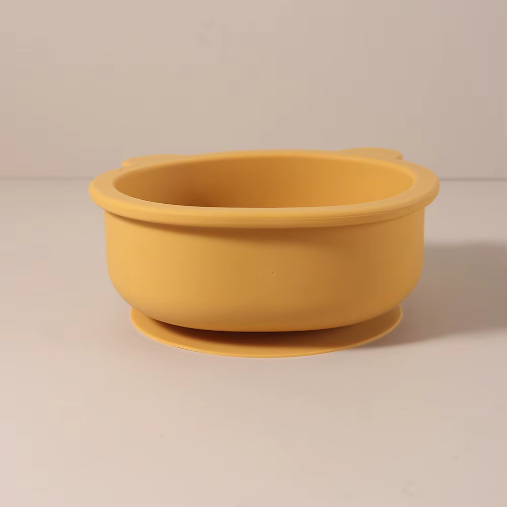 Bol de nourriture pour bébé avec nom personnalisé 300ML, bol à ventouse en Silicone ours mignon avec