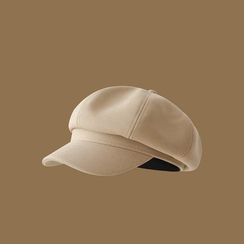 Femmes Vintage velours côtelé béret casquette automne hiver couleur unie octogonale gavroche artiste