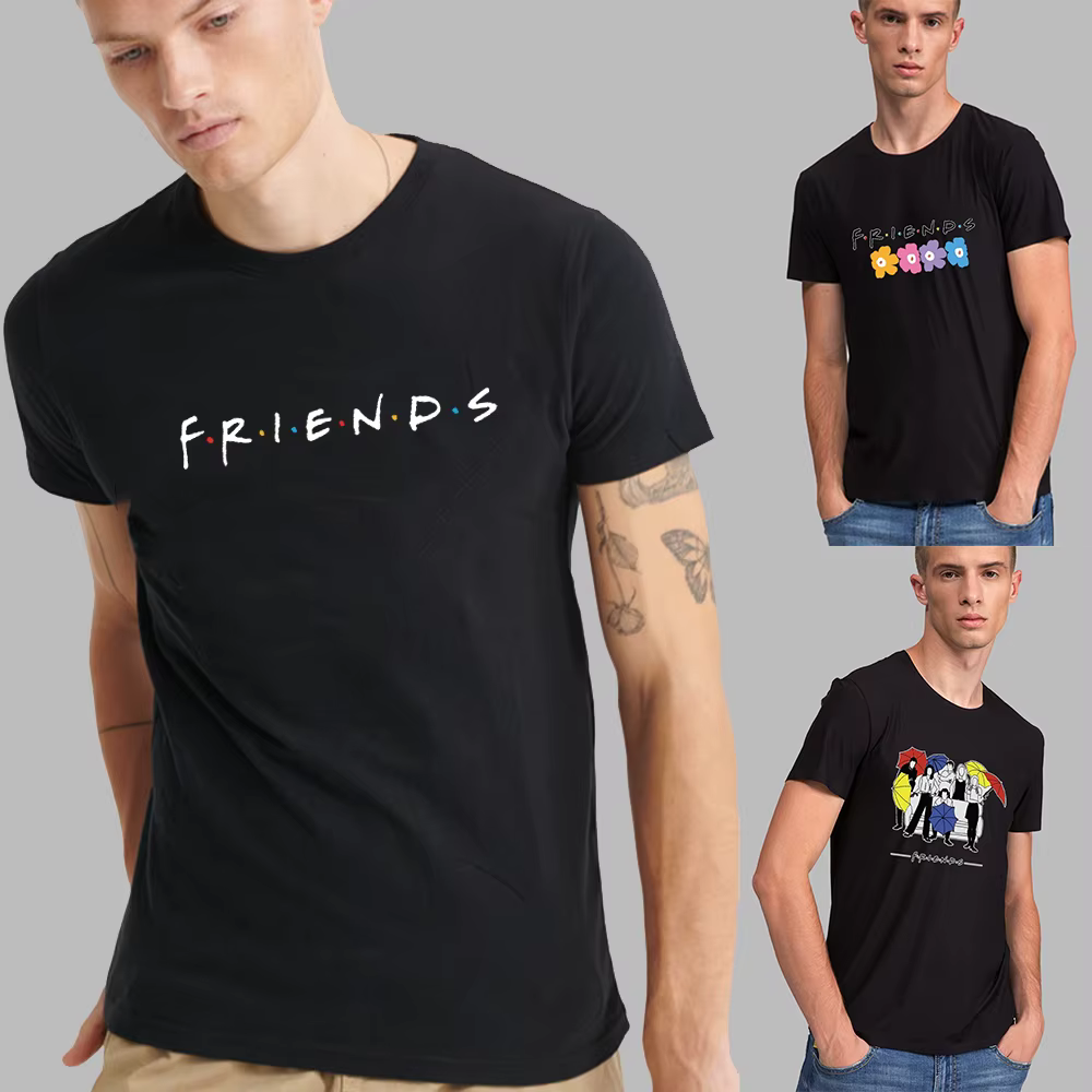 T-shirt à manches courtes et col rond pour hommes, haut imprimé Friends 152, streetwear décontracté,