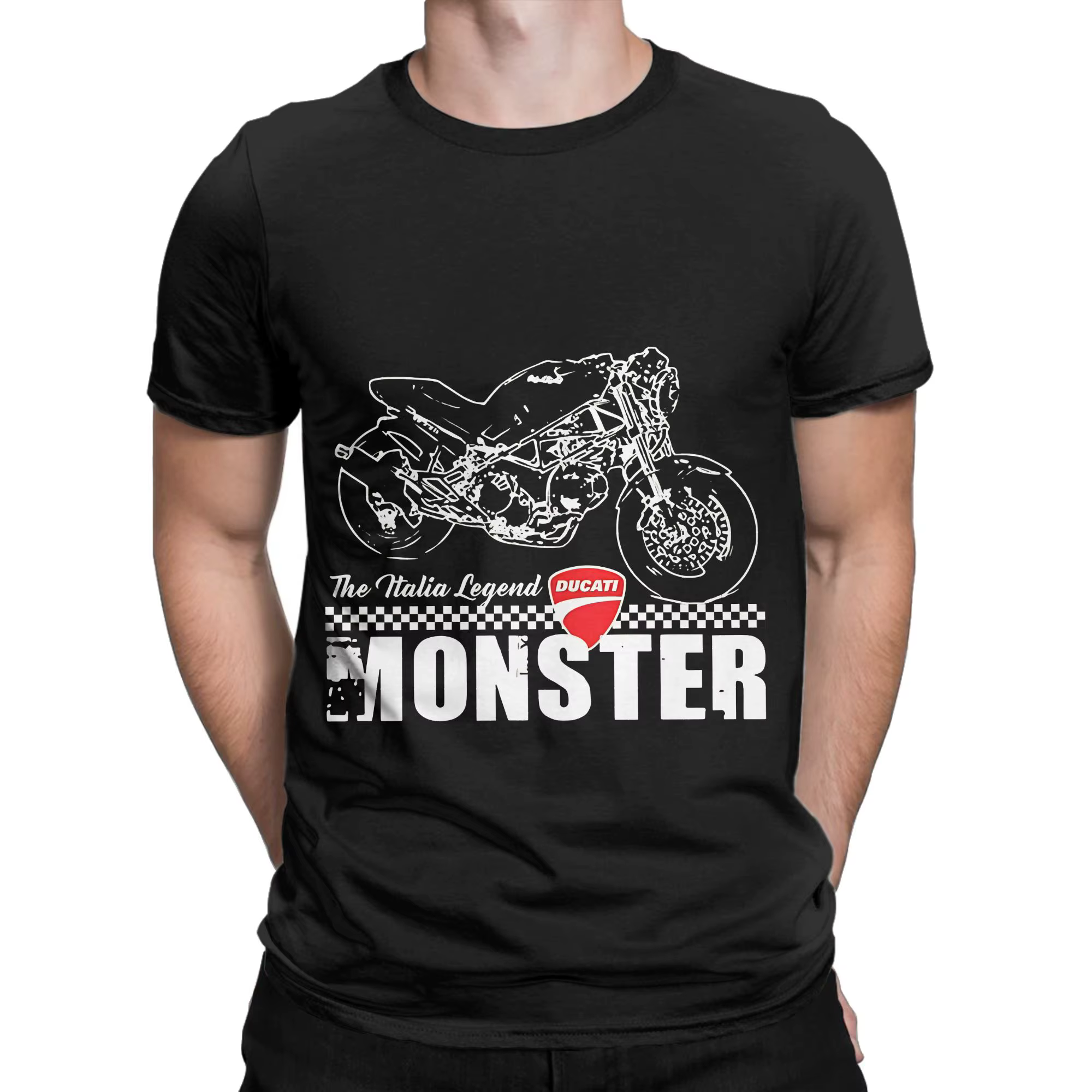 Ducati Monster Motorrad T-shirt drôle 100% coton moto the gp Tops Tees pour hommes