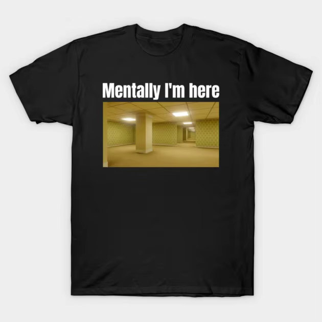 T-shirt Noclip Out of Reality Backrooms « No Exit » – Tee-shirt graphique Meme d'horreur en coton à 