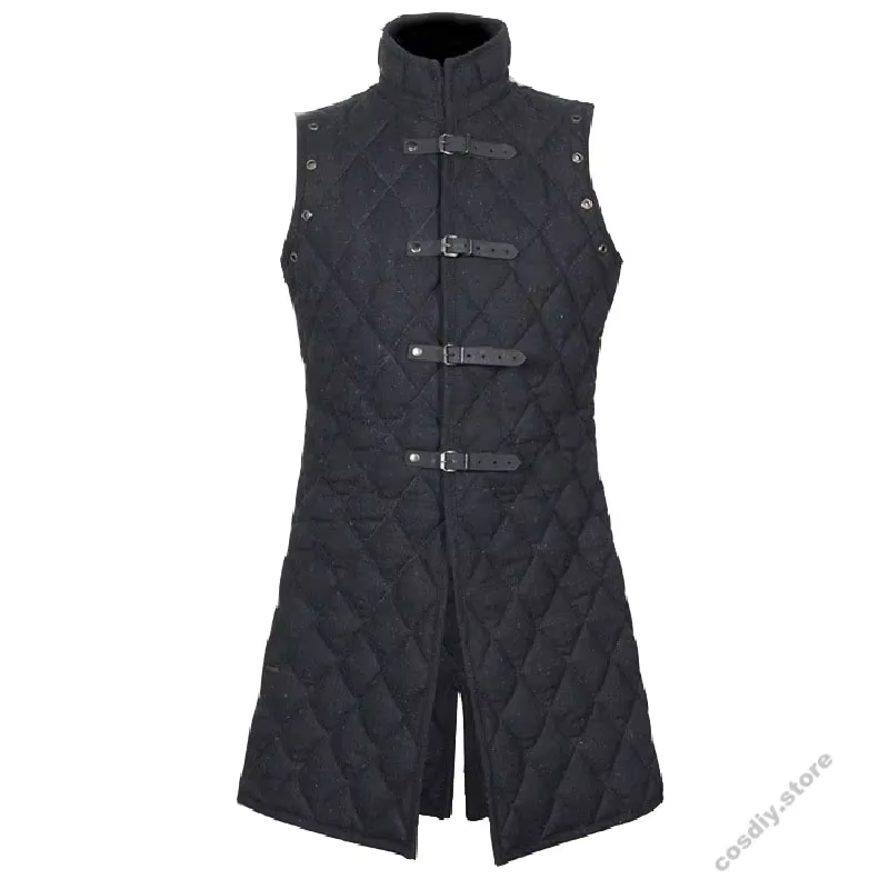 Adulte hommes médiéval S-4xl Costume armure gilet veste rétro sans manches coton vêtements Cosplay g