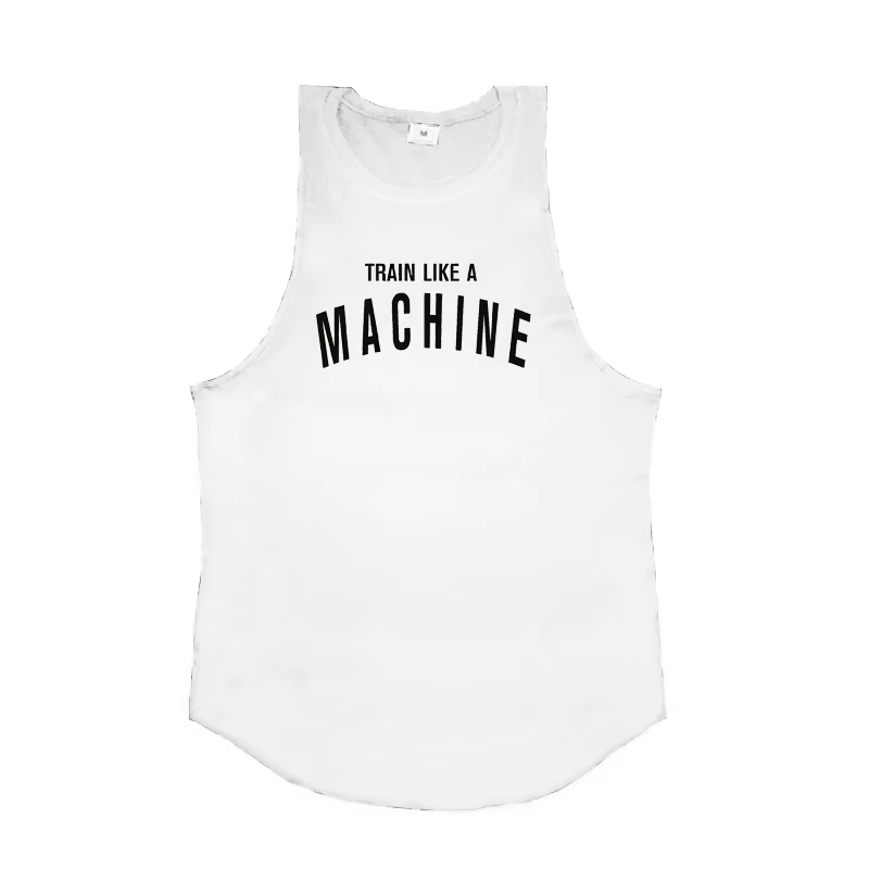 TRAIN LIKE A MACHINE Débardeur de musculation en coton pour hommes, Singlets d'entraînement, vêtemen