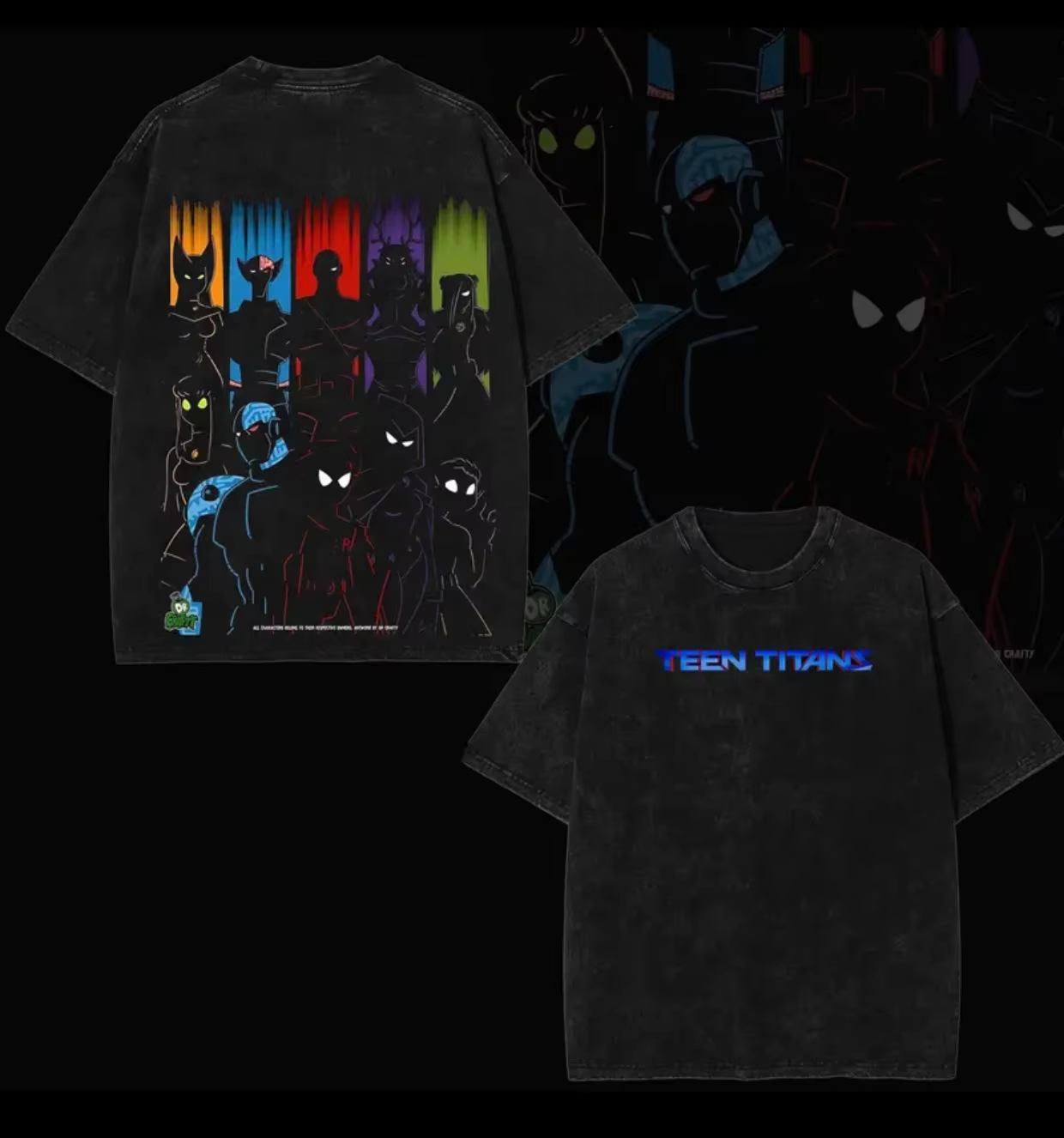 Teen Titans Go! T-shirt délavé, nouveau modèle, vêtements de caractère, pour toute l'année, coupe ov