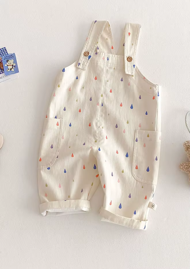 Vêtements de printemps unisexes pour enfants, salopette à la mode, combinaisons à pois rayés, costum
