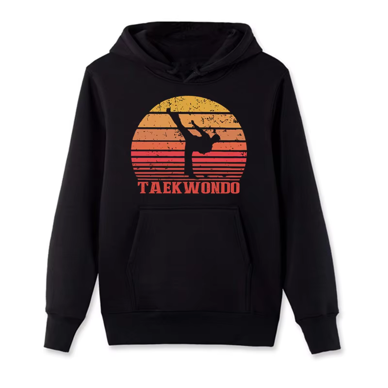 Sweat à capuche zippé coréen pour hommes, Taekwondo, Tae Kwon-Do, Kick Black MMA Gastronomie, Sweat 