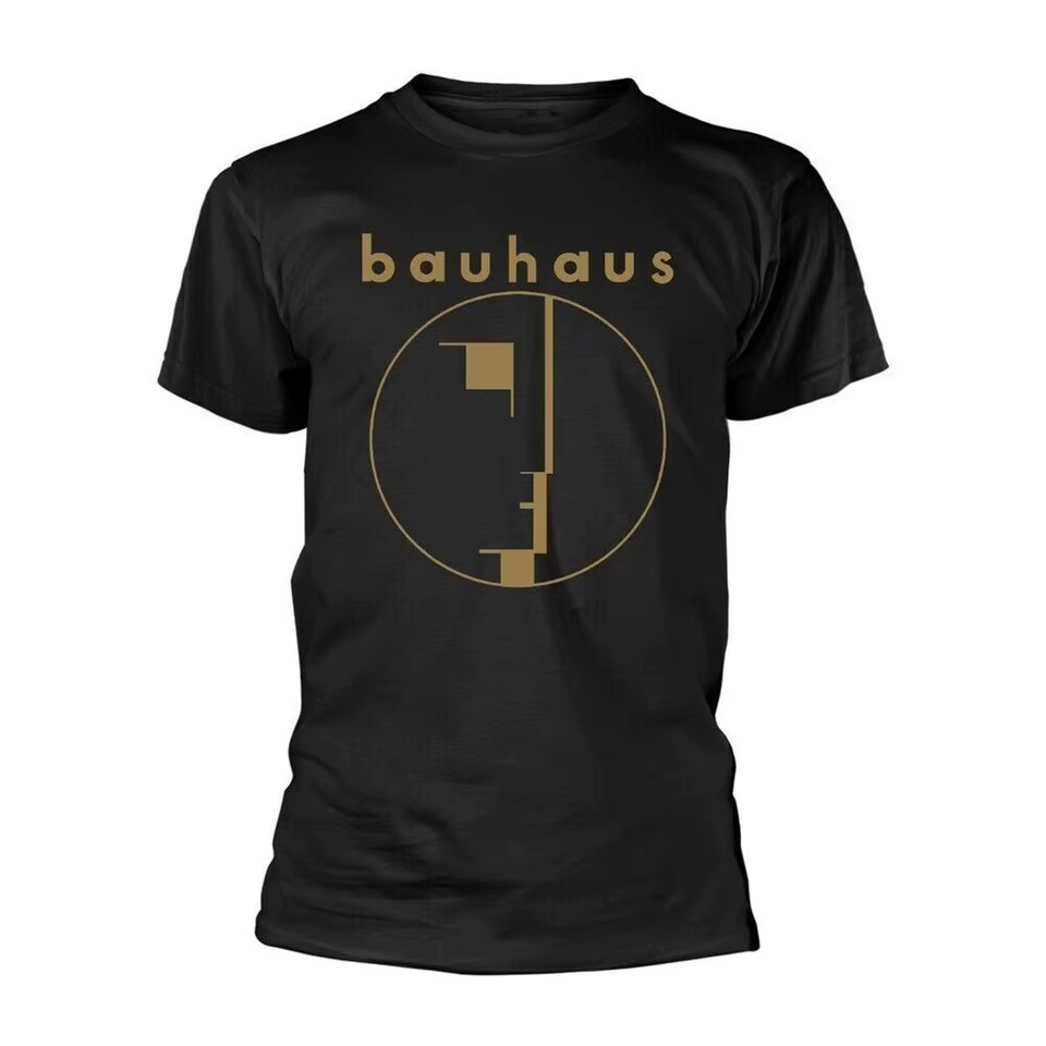 T-shirt noir pour homme avec logo Bauhaus Spirit en or, sous licence officielle, Bauhaus Tee