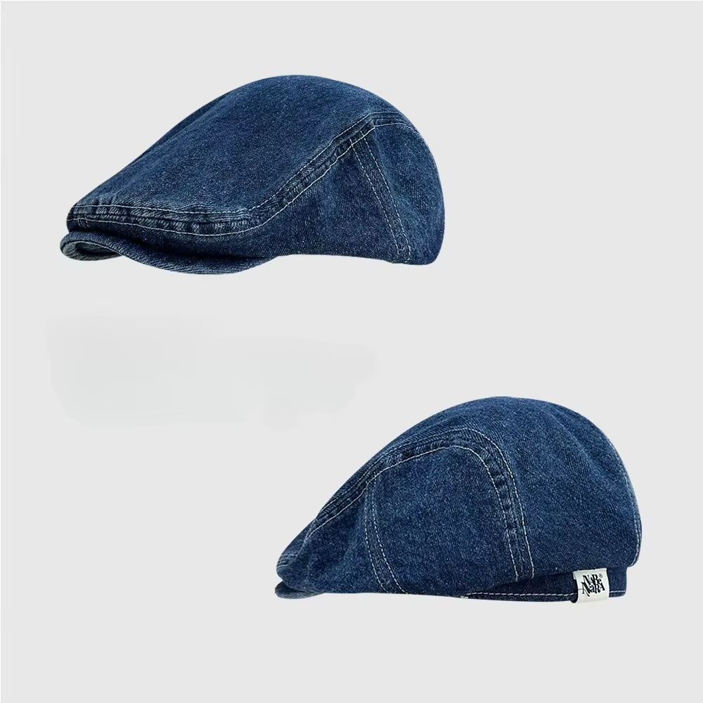 Casquette à visière rétro pour hommes, béret de styliste, streetwear à bord court, chapeau en coton 