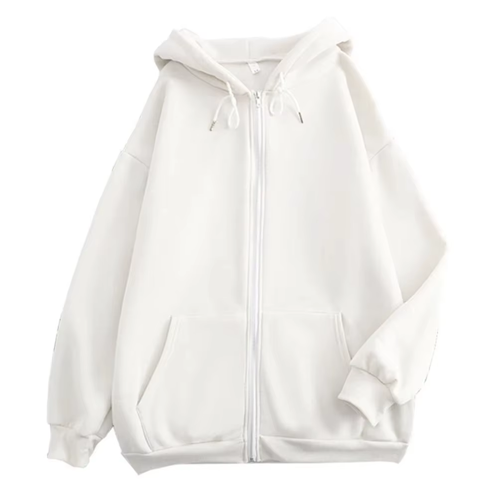 Sweat à capuche pour hommes, couleur unie, fermeture éclair, manches longues, veste ample, manteaux 