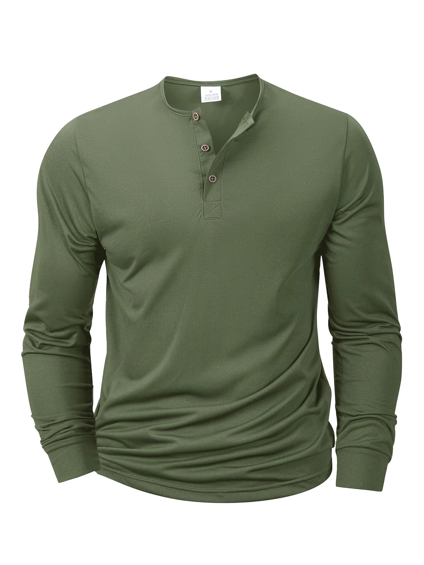 T-shirt à manches longues pour hommes, col Henley, coupe cintrée, chemise à bascule, hauts de Fitnes