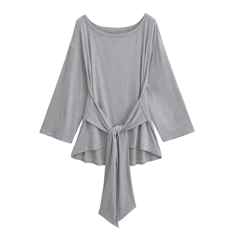 Nouveau T-shirt long sexy transparent à manches longues pour femme, style bandage, épaules dénudées,