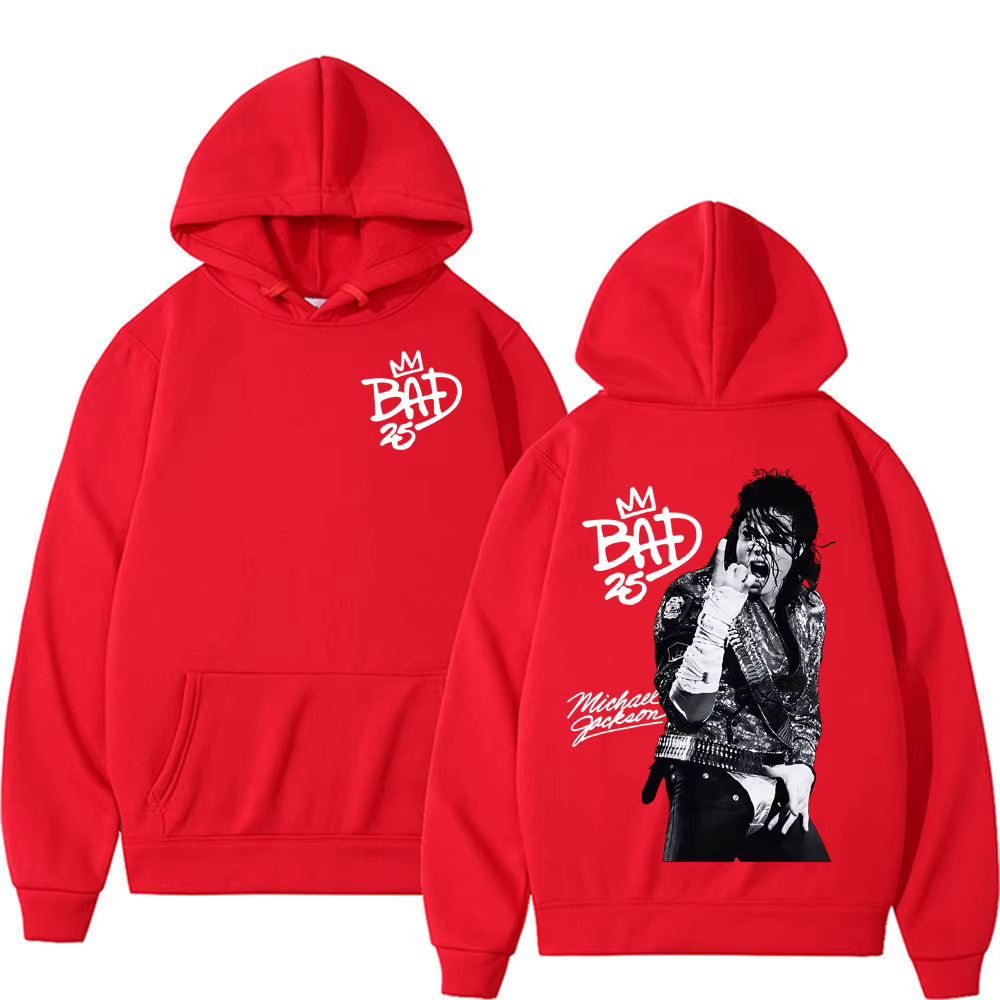 Sweat-shirt à capuche Michael Jackson Bad Era 25, style rétro, pour hommes et femmes, mode années 90