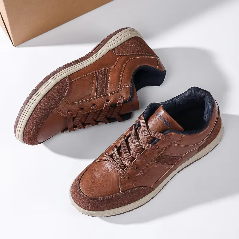 Chaussures décontractées légères pour hommes, surface en cuir, sport, extérieur, mode, toutes occasi