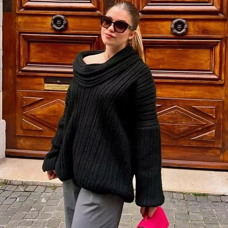 Pull Tuularose pour femme, pull rétro marron décontracté, tricots en Y pour dame, mode de bureau, ru