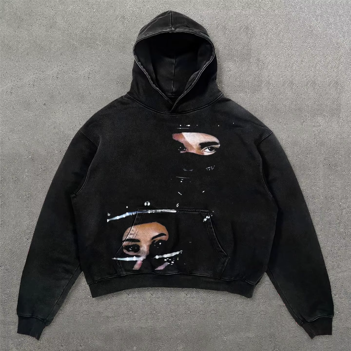 Sweat à capuche imprimé graphique Hip Hop pour hommes et femmes, sweat-shirt noir, veste pull, vêtem