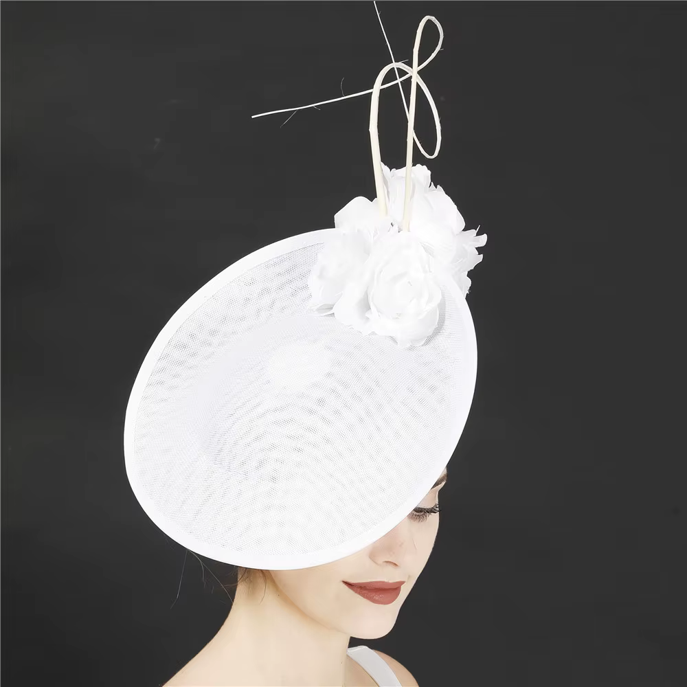 Magnifique robe formelle de mariage Fedora Cap femmes grand Derby casque fleur mode Fasinator chapea