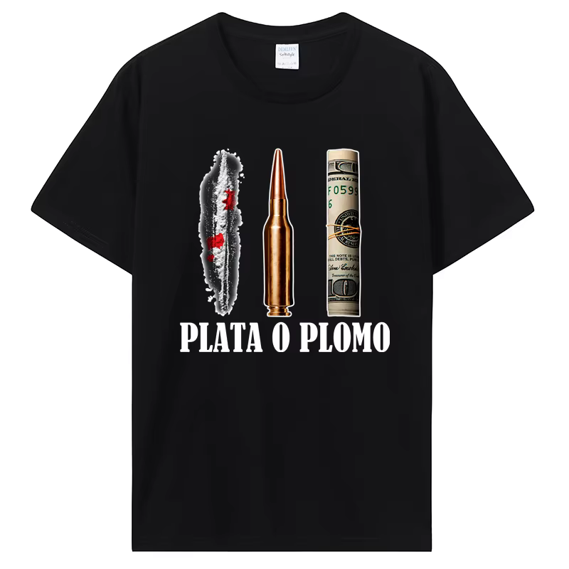 T-shirt pour homme, couleur argent ou plomb, EL Patron