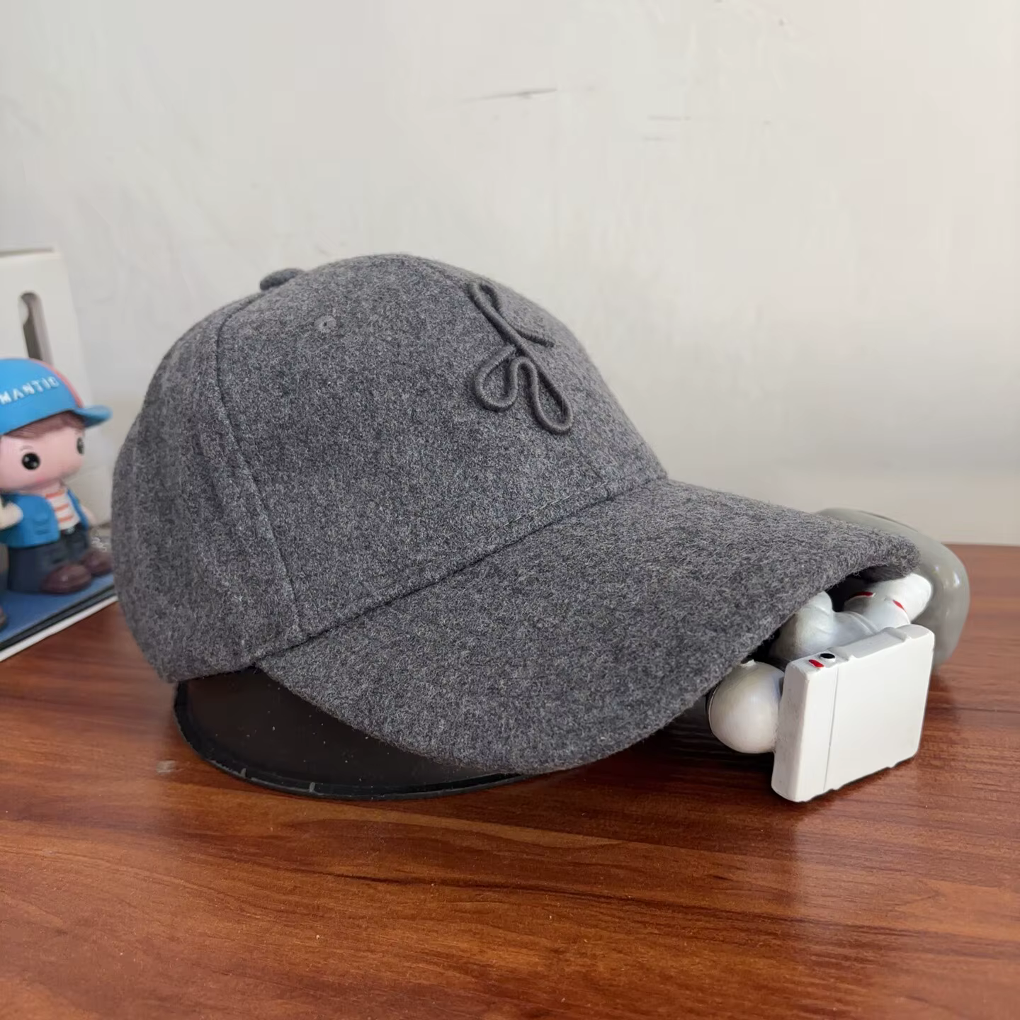 Casquette de baseball unisexe en laine monogrammée, style britannique, pour activités de plein air, 