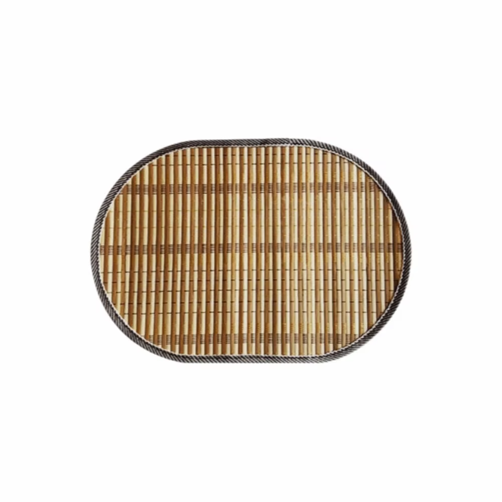 Napperons de table en bambou naturel, résistants à la chaleur, antidérapants, avec bordure rustique,