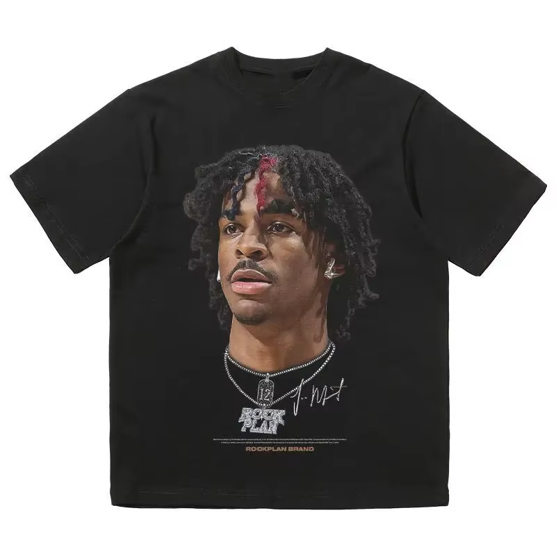 T-shirts Oversize Homme Imprimés Basketball Streetwear Américain Manches Courtes Hip-Hop Y2K Décontr