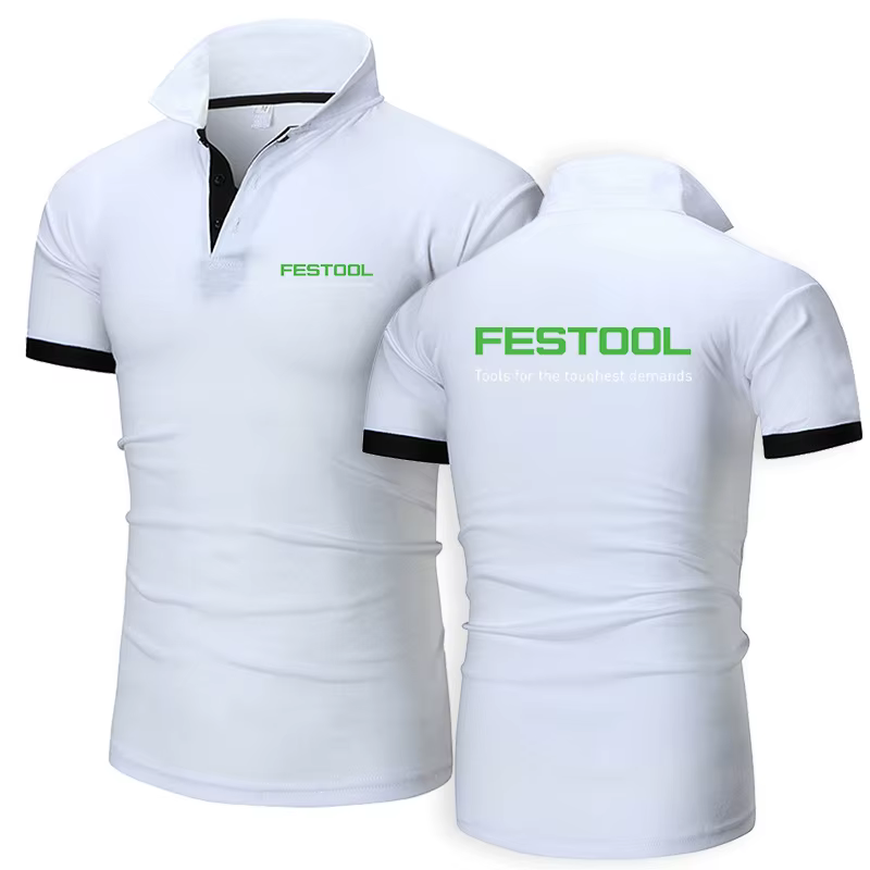 Festool Tools-Polo d'été en coton respirant et confortable pour homme, décontracté, résistant, coupe