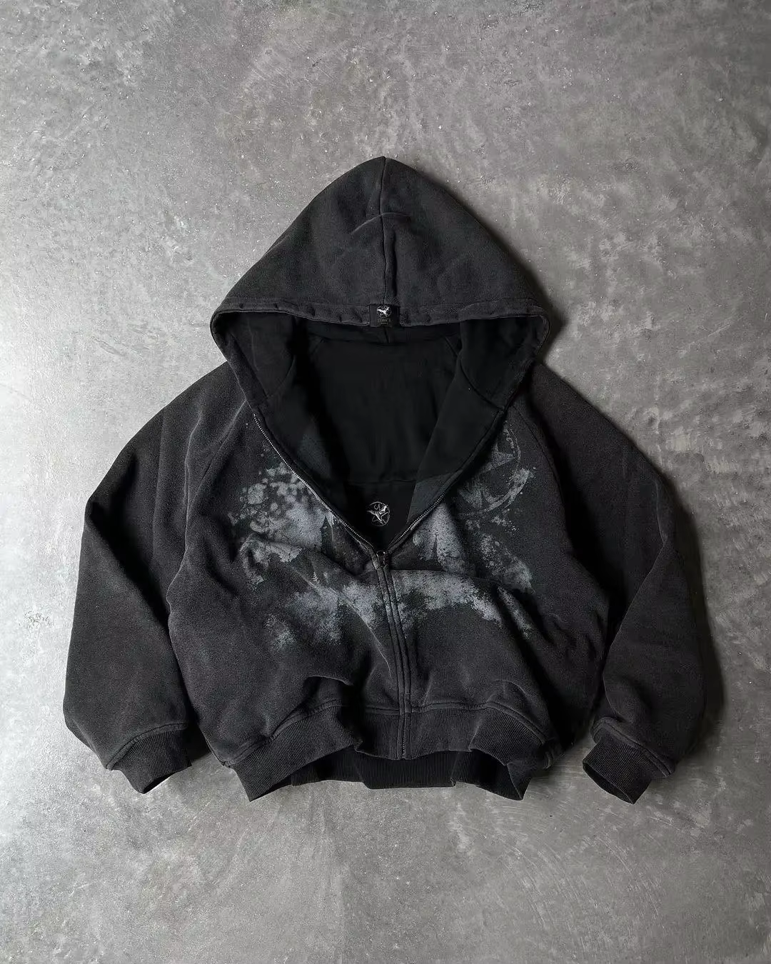 Sweat-shirt décontracté à manches longues pour femme, gris foncé, surdimensionné, avec broderie drap