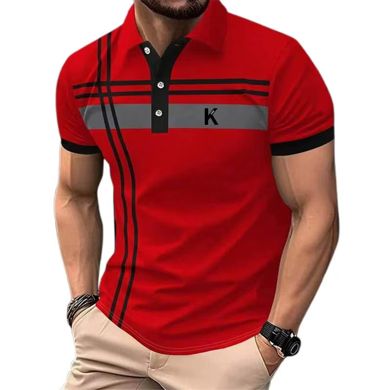 Polo de rugby à manches courtes pour homme, col classique, décontracté, pour l'école, les sports de 