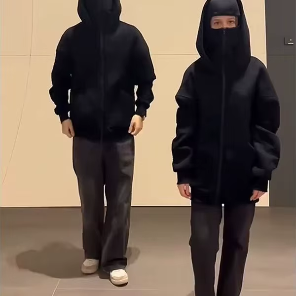 Cagoule gothique Y2K pour hommes et femmes, Harajuku, nouvel article d'hiver, sweat-shirt à Double c