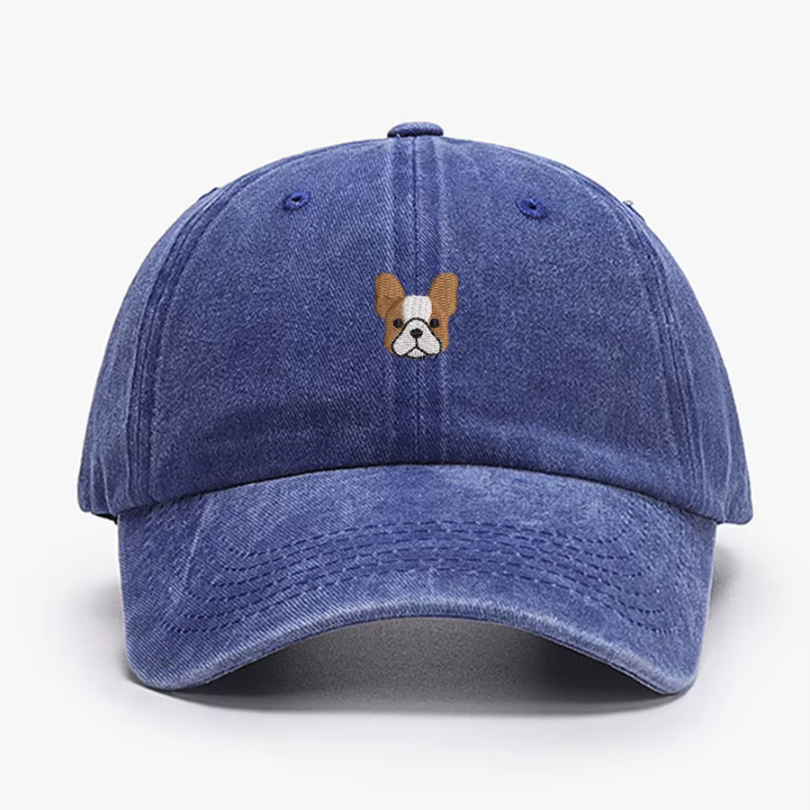 Casquette de Baseball en coton vintage pour hommes et femmes, Mini BullDog français brodé, chapeau d