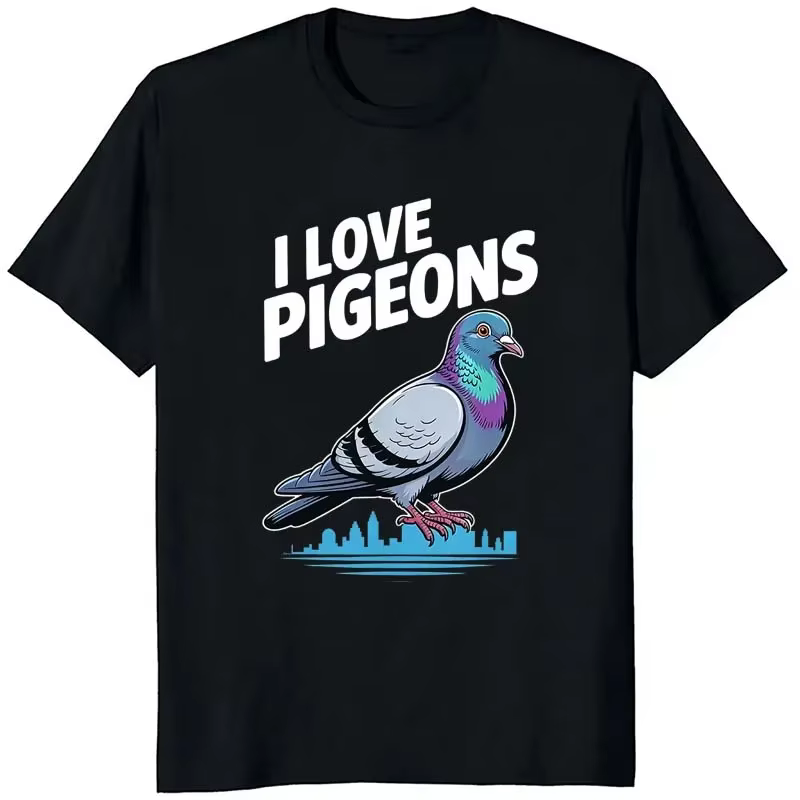 T-shirts imprimés Pigeons pour femmes, mode décontractée d'été, style vintage Harajuku, humorisme Hi