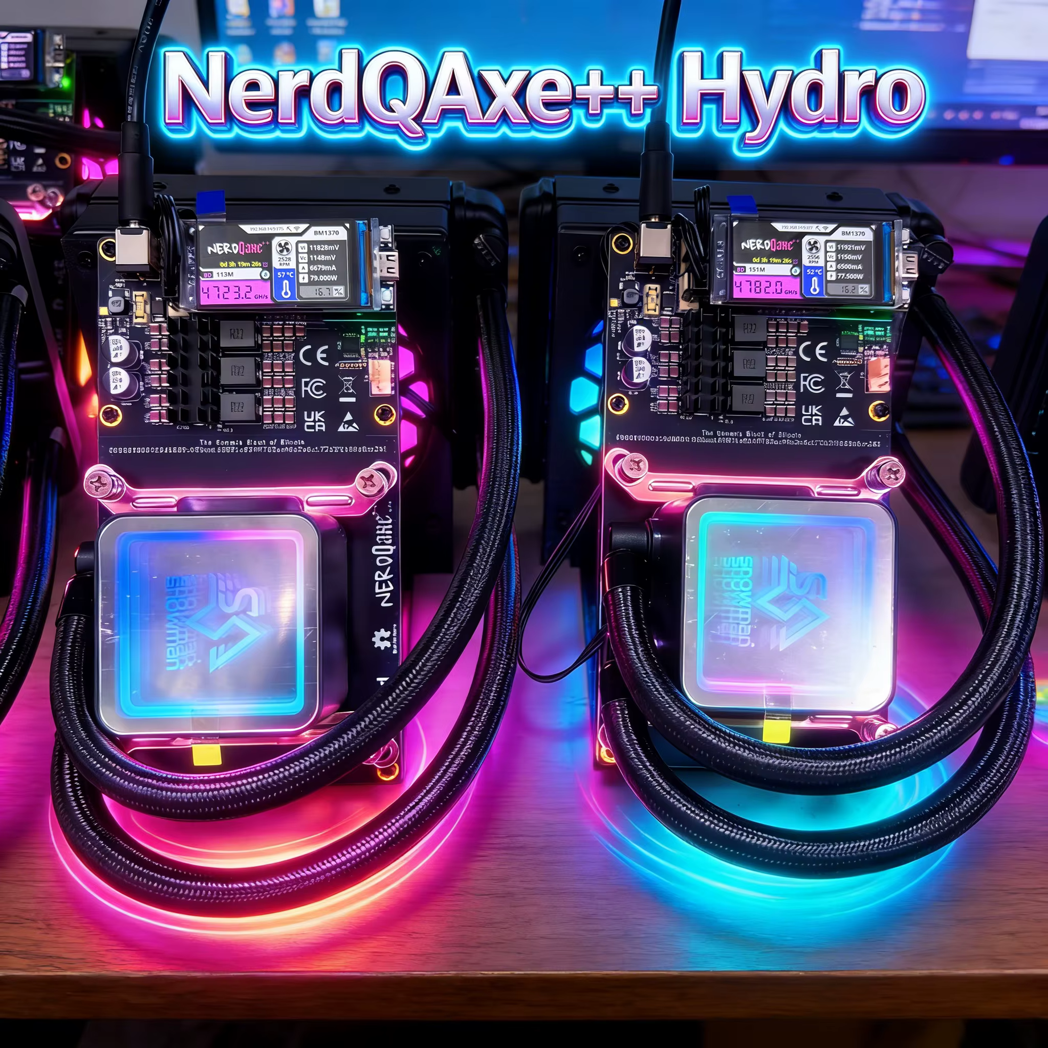 NerdQaxe++ Hydro Bitcoin Miner 6TH/s, 100% original, certifié CE FCC, refroidi par liquide, avec 4 p