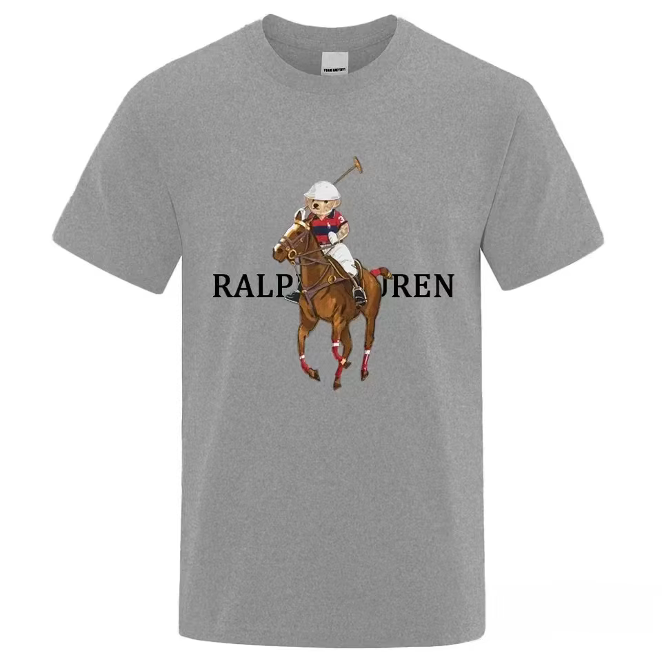 T-shirt Homme en Coton Amusant Motif Ours de Golf, Nouvelle Collection Été Décontractée, Vêtement Un