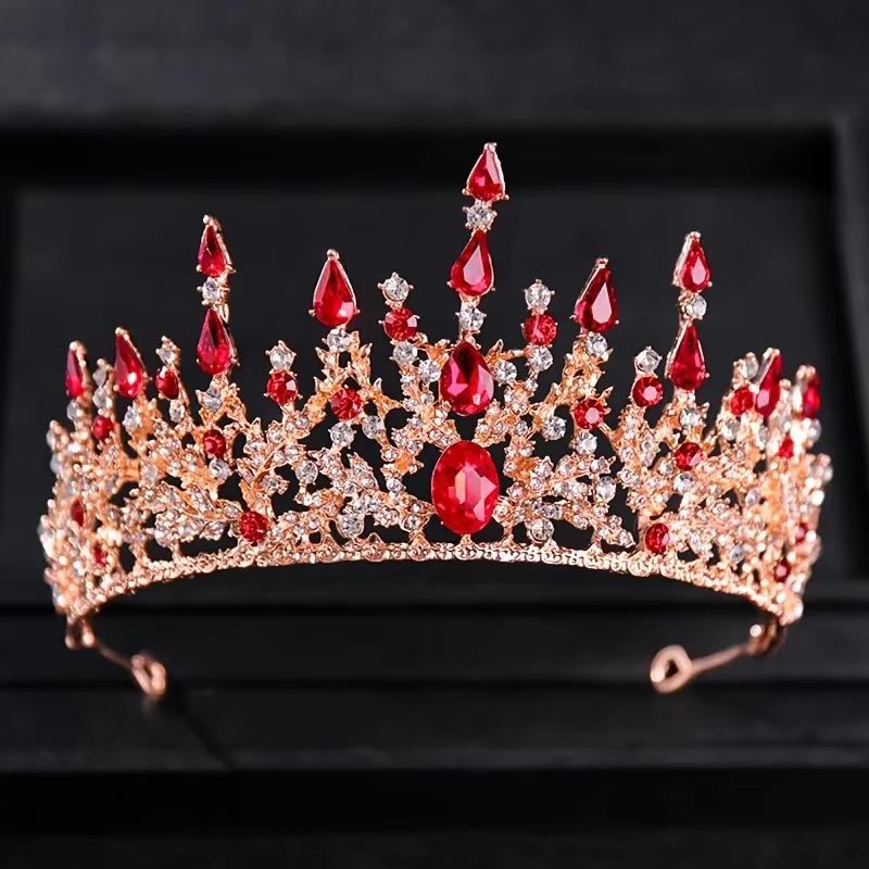 Baroque rétro Bronze Violet cristal diadèmes de mariée couronne strass Pageant diadème voile diadème