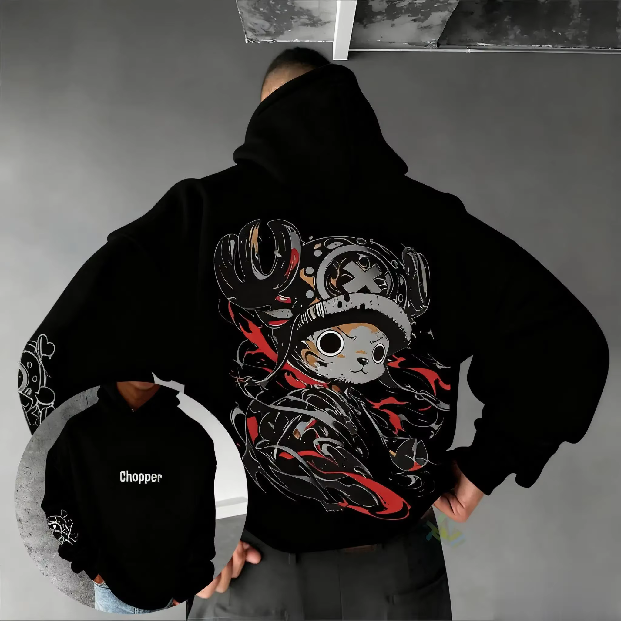 Sweat-shirt à capuche One Piece Chopper Anime pour homme et femme, automne-hiver, nouveau, surdimens