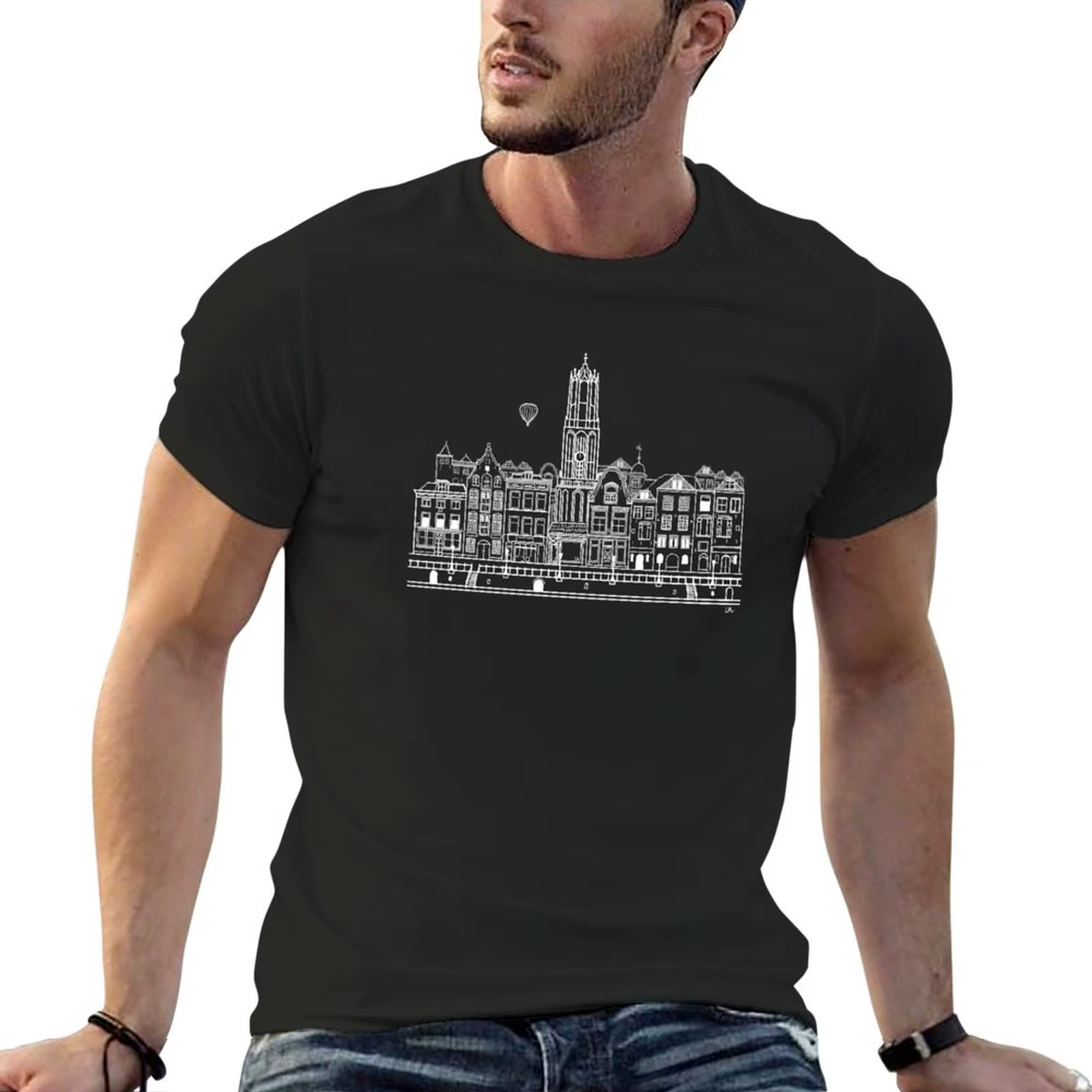 T-shirt graphique vintage pour homme, T-shirt pour garçon, Utrecht, Holland