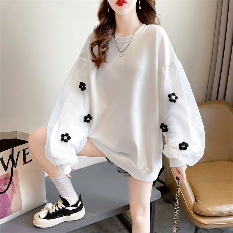 Sweat-shirt polaire pour femmes, épissage assorti, vêtements coréens, vêtements populaires, bon marc
