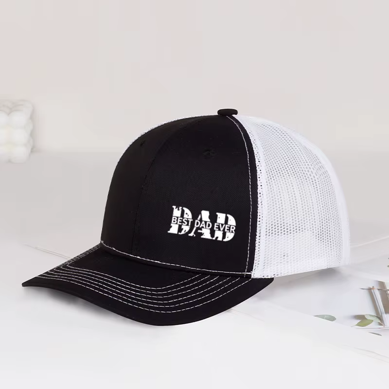 Casquette de baseball en maille respirante réglable avec impression « Best Dad Ever » pour homme, id