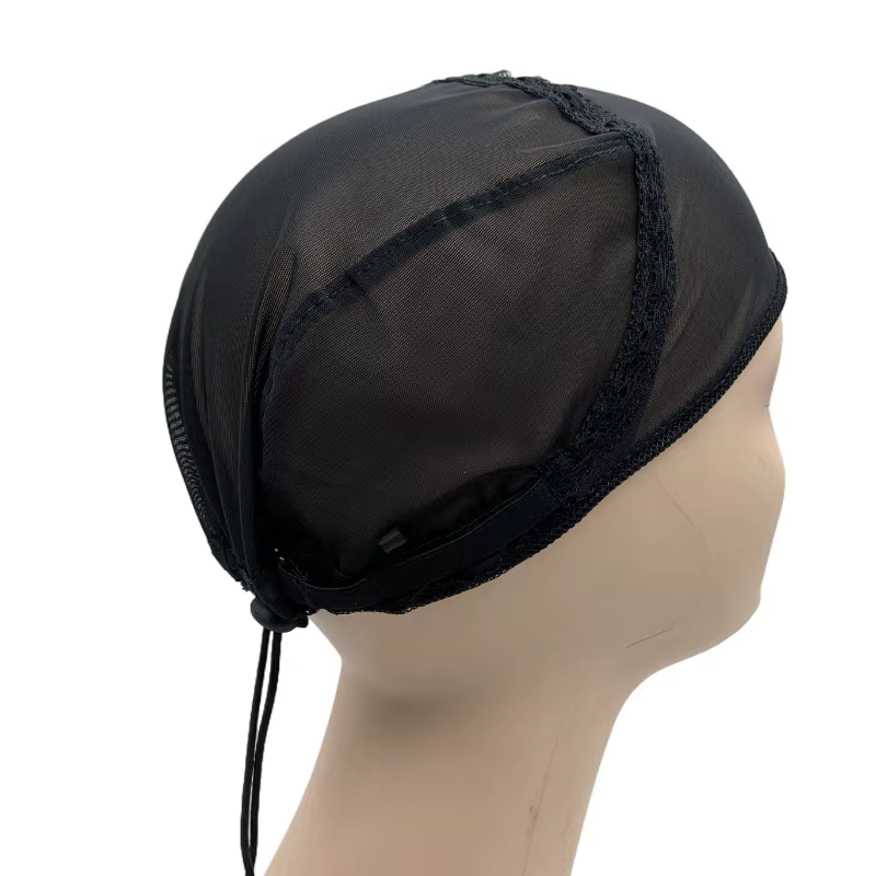 IRUIBEAUTY – bonnet de perruque demi-réglable en Nylon 3/4, avec cordon de serrage, en Spandex respi
