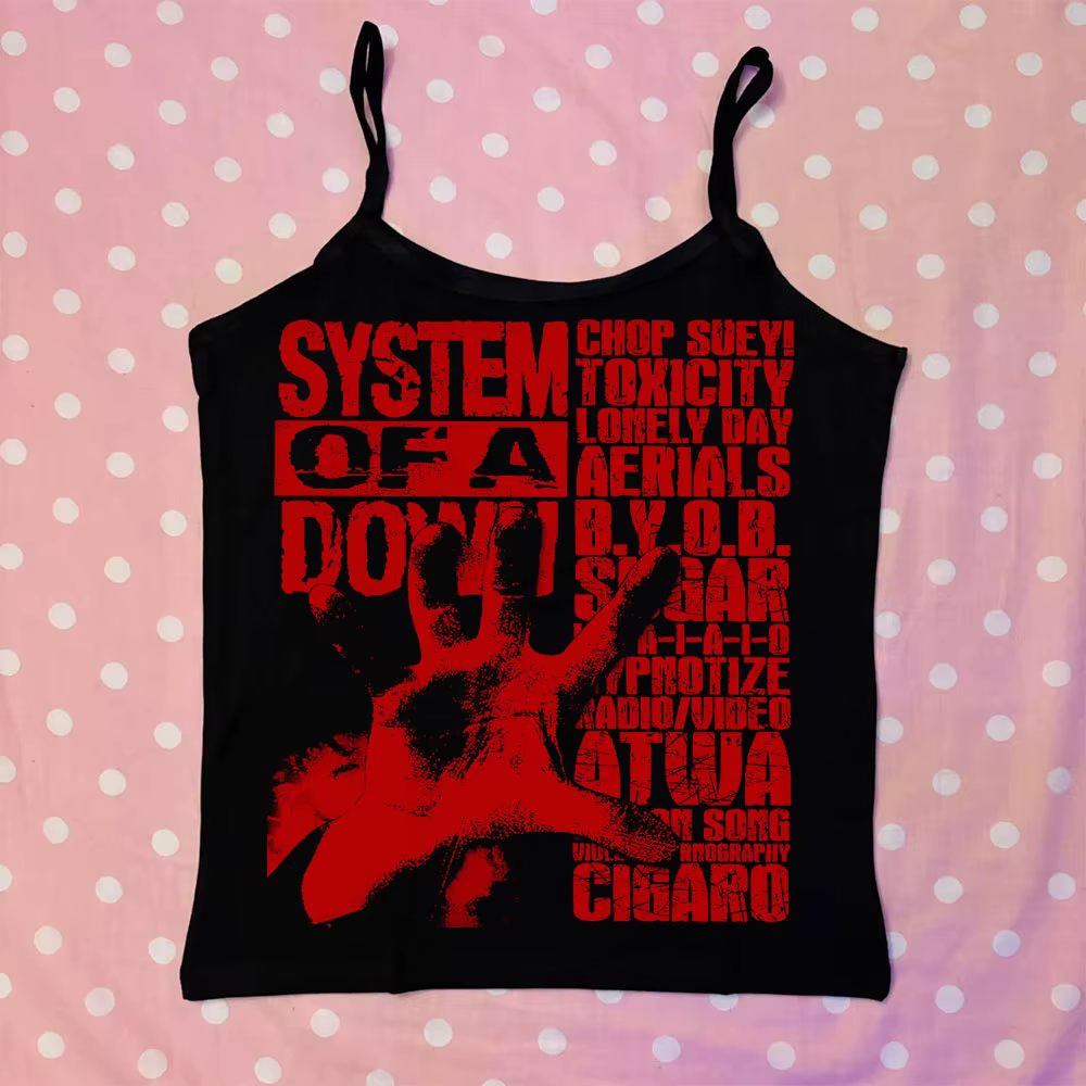 T-shirt sans manches imprimé motif lettres style Star Girl Street, esthétique Y2K Hip Hop, couleur T