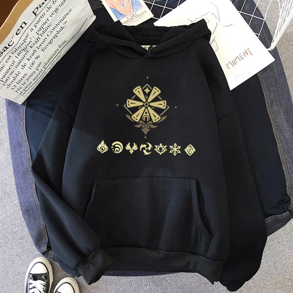 Sweat-shirt à capuche imprimé Genshin pour femme et homme, vêtement coréen, Streetwear, décontracté,