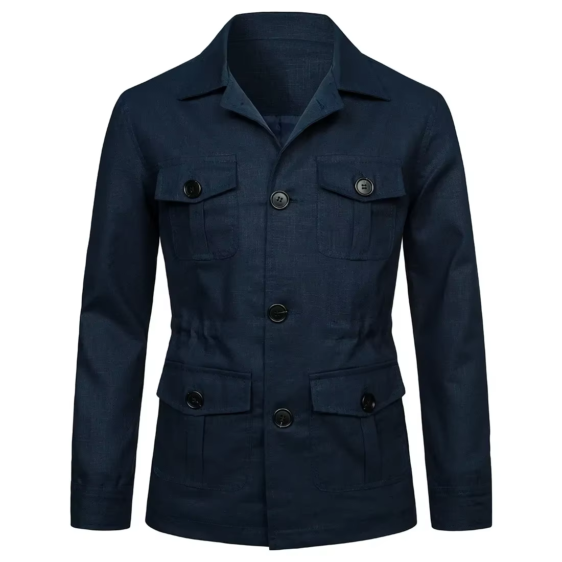 Hommes manteaux Safari veste lin britannique rétro Gentry costume poches vêtements d'extérieur mode 
