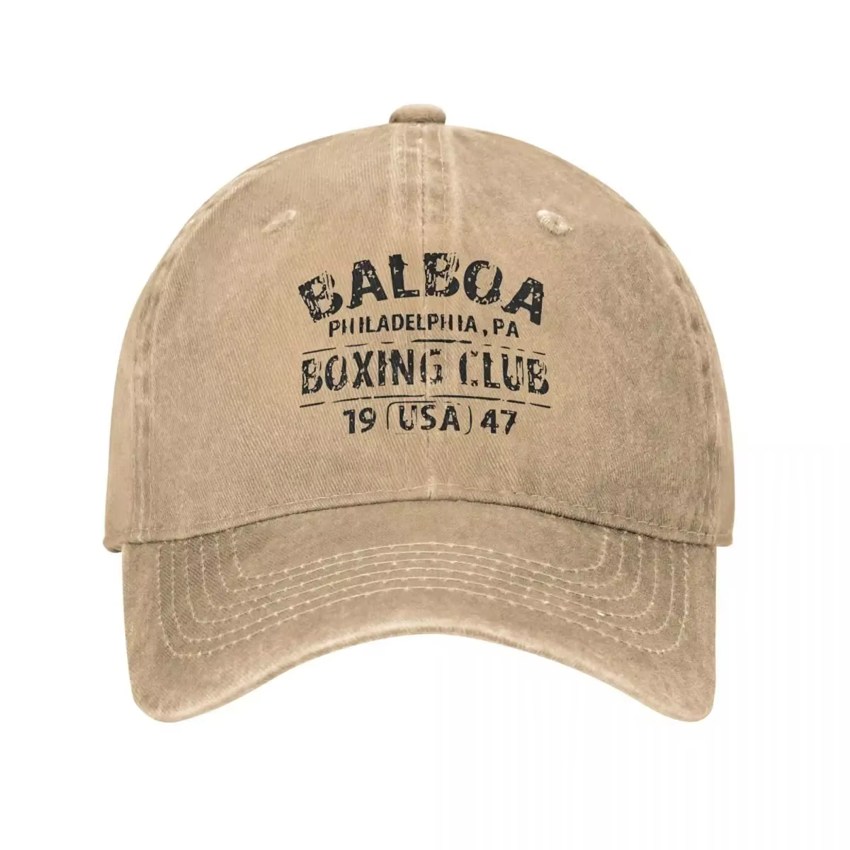 Balboa Vintage Boxing Club Movie Philly Baseball Cap for Men and Women, DistMurcia Denim Washed Sun 