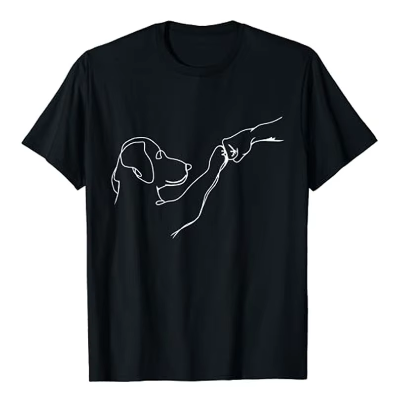 T-shirt graphique Punch Hand Dog and People, BŽDog, Animal Lover, Comics, Mama Assessory Gifts, Chia