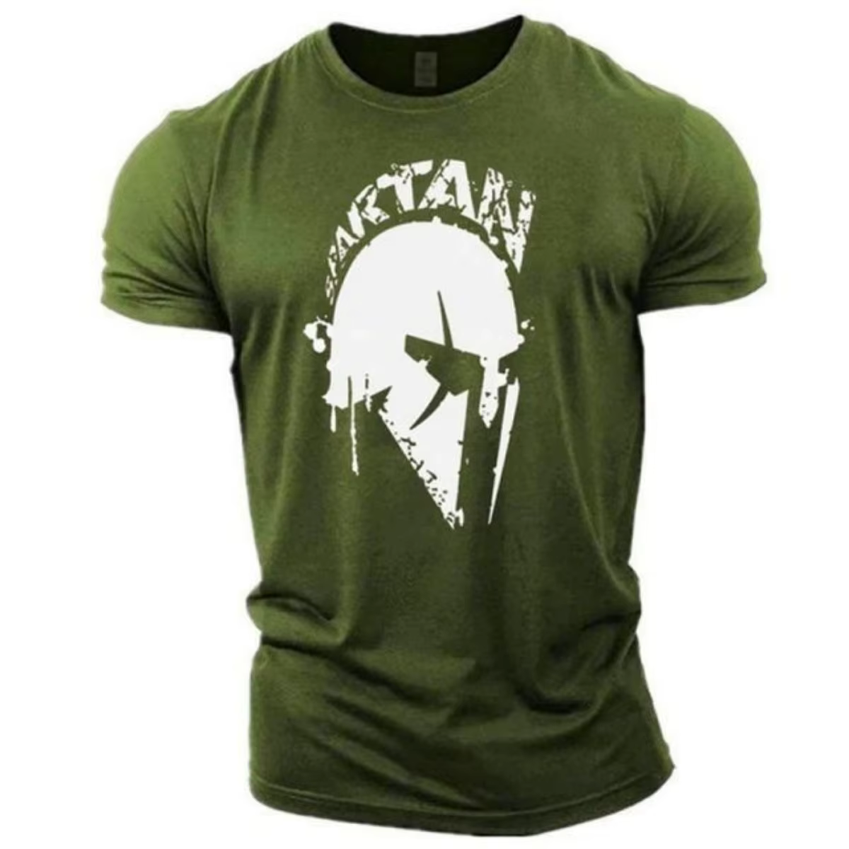 T-shirt col rond confortable et respirant pour hommes, motif imprimé Spartan Warrior, adapté aux vêt