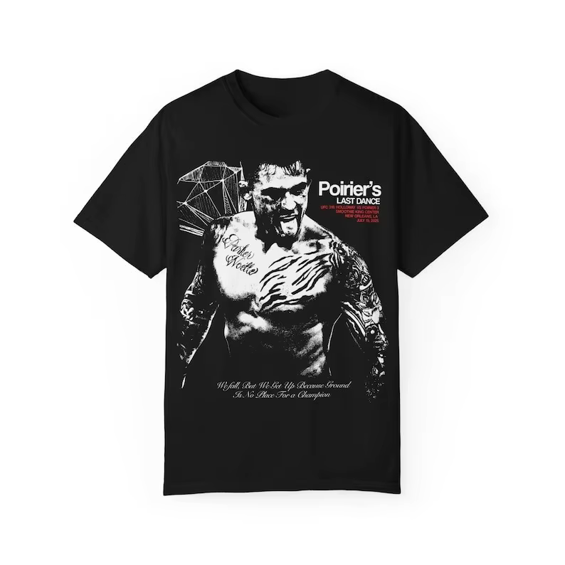 Dustin Poirier rétro imprimé graphique T-shirt à manches courtes pour les Fans de combat vêtements d
