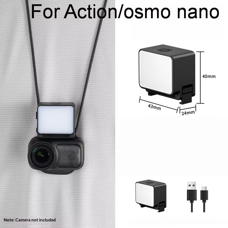 Essential DJI Action 5Pro/4/3 Pocket 3 accessoires de caméra, 1 jeu de lumière de remplissage Portab