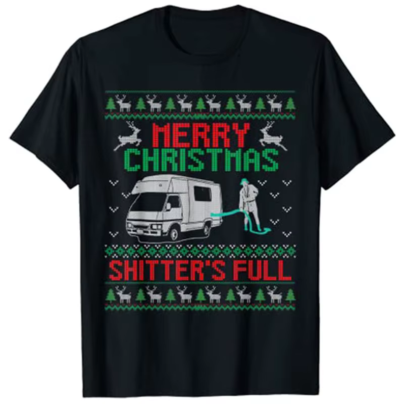 T-shirt de pyjama drôle de Noël, pull de Noël joyeux, shitter, était complet